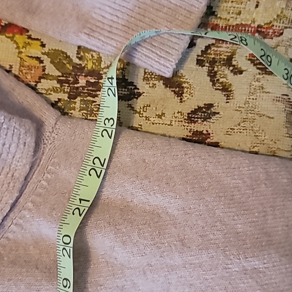 Madewell Tan Ribbed Sweater with Ruffle Yoke - Picture 5 of 10